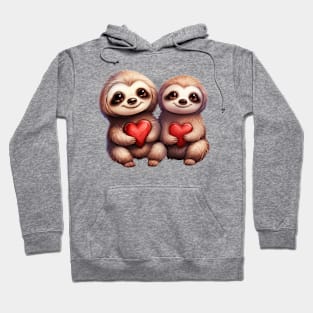 Valentine Sloth Couple Hoodie